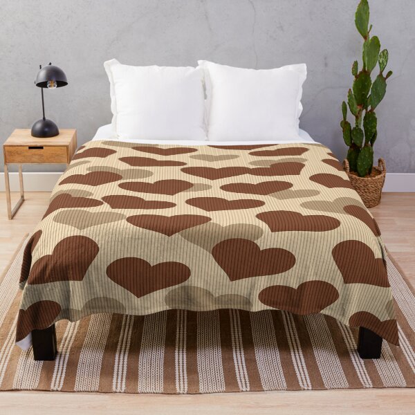 Artikelvorschau, Vintage Love Hearts Muster – Braun & Taupe Retro Design entworfen und verkauft von A2JRetro.
