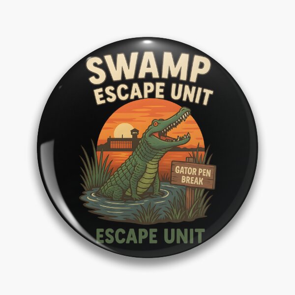 Item preview, Funny Alligator Swamp Escape Unit Gator Prison Break Cartoon Design designed and sold by DrawHandArt.