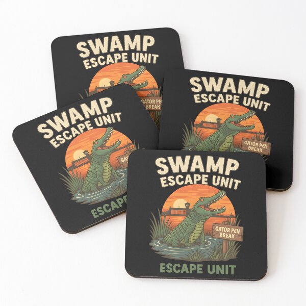 Item preview, Funny Alligator Swamp Escape Unit Gator Prison Break Cartoon Design designed and sold by DrawHandArt.