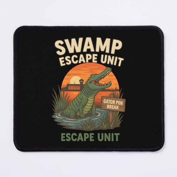 Item preview, Funny Alligator Swamp Escape Unit Gator Prison Break Cartoon Design designed and sold by DrawHandArt.
