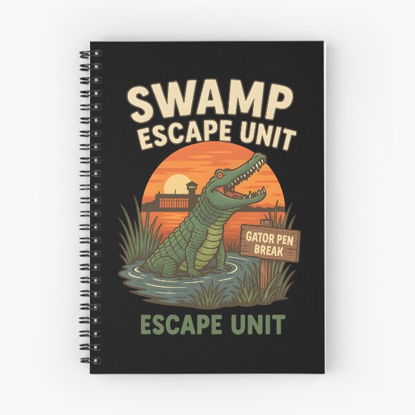 Item preview, Funny Alligator Swamp Escape Unit Gator Prison Break Cartoon Design designed and sold by DrawHandArt.