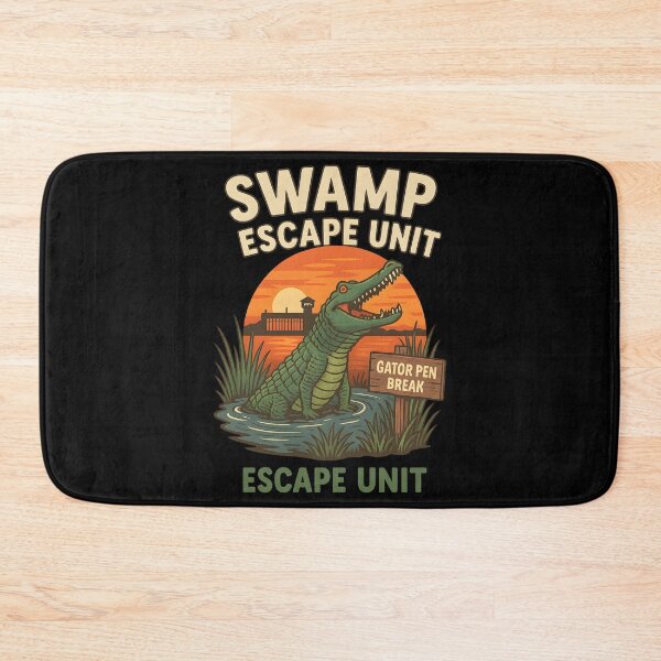 Item preview, Funny Alligator Swamp Escape Unit Gator Prison Break Cartoon Design designed and sold by DrawHandArt.