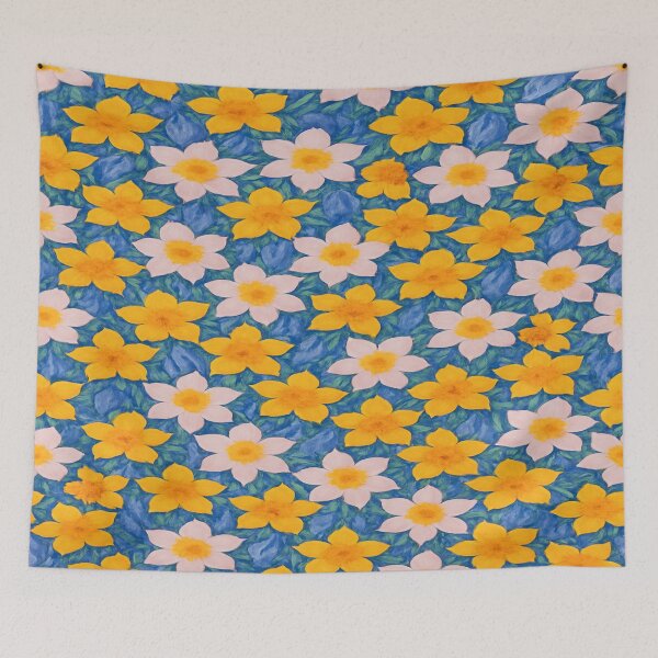 Artikelvorschau, Kräftige Frühlingsblüte – Aquarell-Blumenmuster entworfen und verkauft von A2JRetro.