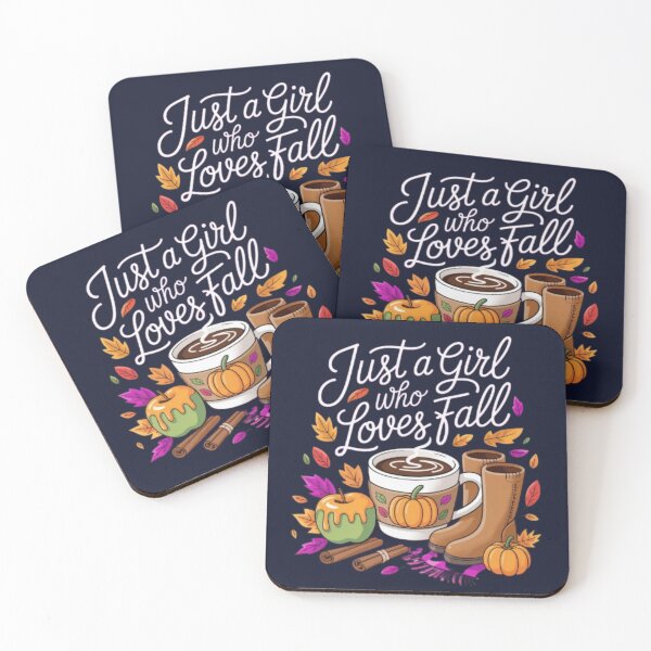 Item preview, Just a Girl Who Loves Fall – Cute Autumn Coffee, Pumpkin & Caramel Apple Design for Fall Lovers designed and sold by GemBob Creations.