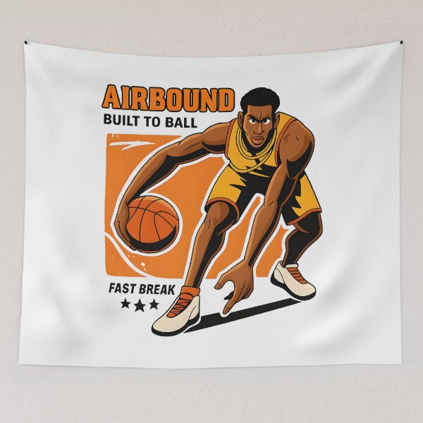 Item preview, Airbound Basketball Dribble Art – Built to Ball Athlete Illustration for Sports Fans and Streetwear designed and sold by DrawHandArt.