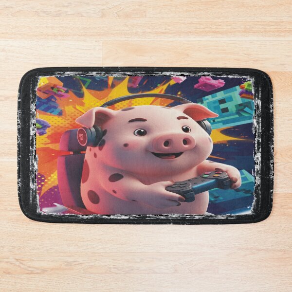 Item preview, Playful Spotty Pig Gamer with Vibrant Background #0101 designed and sold by A2JRetro.