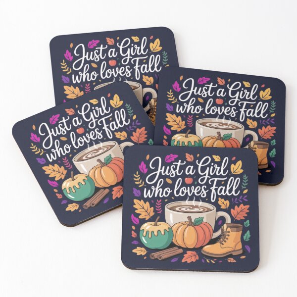 Item preview, Just a Girl Who Loves Fall – Cute Autumn Coffee, Pumpkin & Caramel Apple Design for Fall Lovers designed and sold by GemBob Creations.