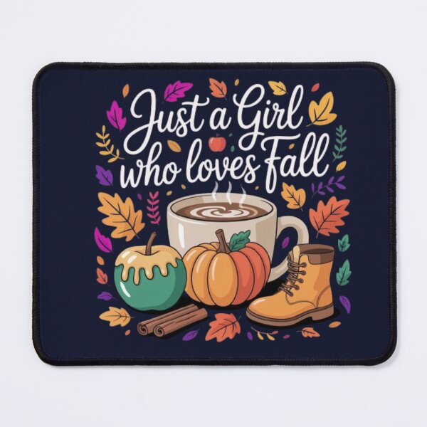 Item preview, Just a Girl Who Loves Fall – Cute Autumn Coffee, Pumpkin & Caramel Apple Design for Fall Lovers designed and sold by GemBob Creations.