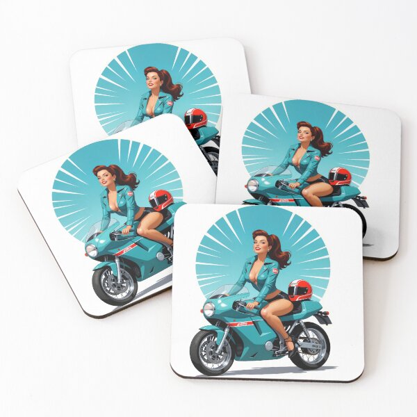 Item preview, Crotch Rocket Queen – Retro Petty Girl Pinup on a Motorcycle designed and sold by Lightning-Lace.