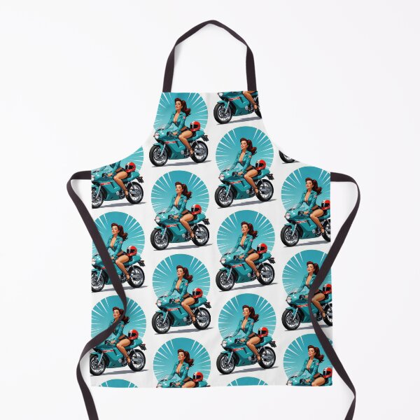 Item preview, Crotch Rocket Queen – Retro Petty Girl Pinup on a Motorcycle designed and sold by Lightning-Lace.