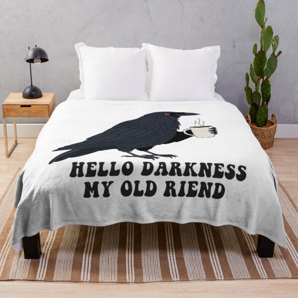 Item preview, Halloween Crow Hello Darkness My Old Friend Minimalist Bird Tee Funny Raven Witchy Aesthetic Fall Coffee  designed and sold by MotivaChic.