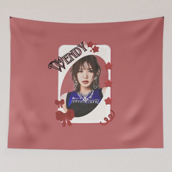 Item preview, Wendy Red Velvet Korean Solo Artist Card Red Aesthetic Collage Design designed and sold by AJUNICE STUDIO.
