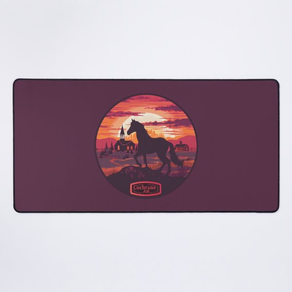 Item preview, Cochrane Alberta Horse Sunset, Cochrane AB Prairie, Western Canada Town Illustration designed and sold by meganohm.