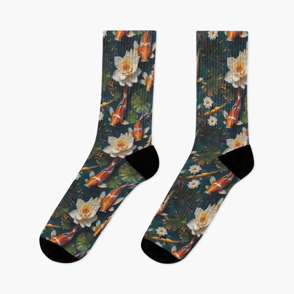 Item preview, Tranquil Koi Fish Pond – Seamless Tiled Water Garden Pattern #100 designed and sold by A2JRetro.