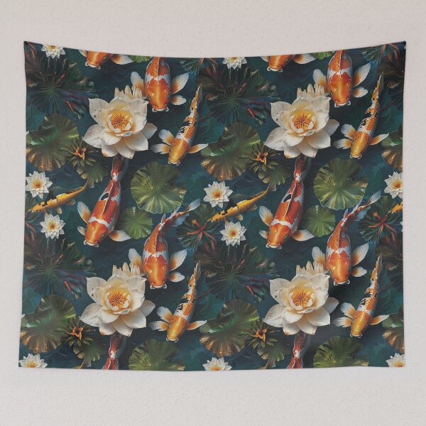 Item preview, Tranquil Koi Fish Pond – Seamless Tiled Water Garden Pattern #100 designed and sold by A2JRetro.