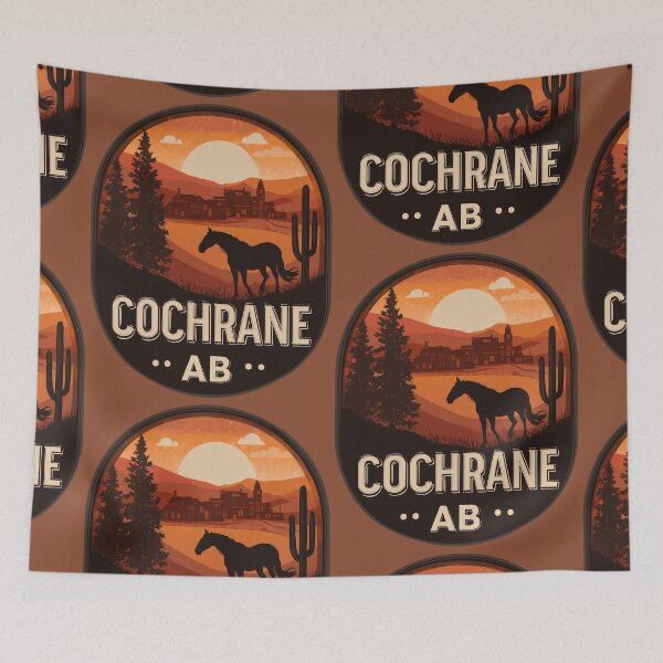 Item preview, Cochrane Alberta Horse Desert Sunset, Cochrane AB Western Town Art, Rustic Canada Travel  designed and sold by meganohm.