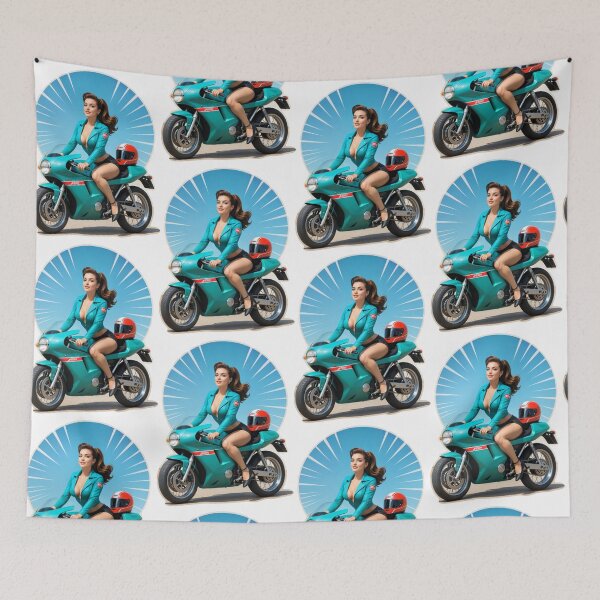 Item preview, Crotch Rocket Queen Pinup on a Motorcycle Photo designed and sold by Lightning-Lace.