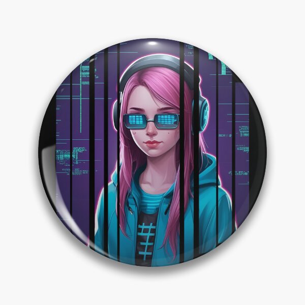 Item preview, Hacker girl surrounded by glitch effects 4 designed and sold by Neon G.
