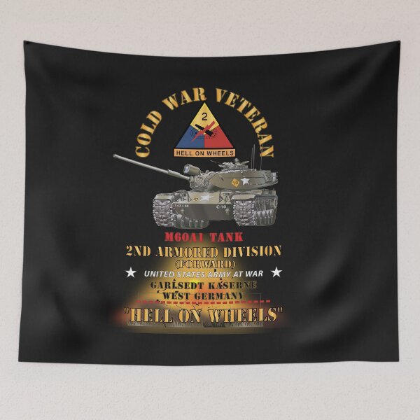 Item preview, Army - Cold War Vet -  2nd Armored Division  - Garlstedt, Germany - M60A1 Tank  - Hell on Wheels w Fire designed and sold by Military Insignia Products.