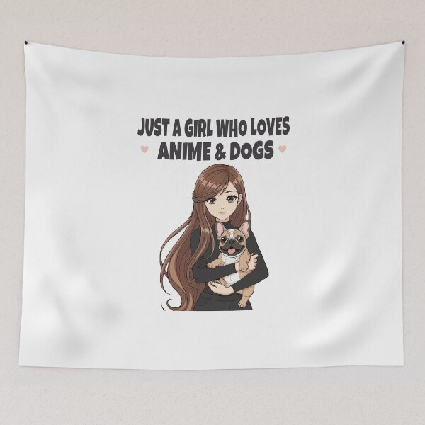 Item preview, Just a Girl Who Loves Anime & Dogs | French Bulldog Lovers designed and sold by The Real Life Symphony.