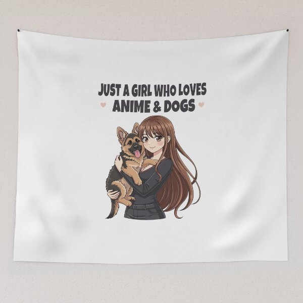 Item preview, Just a Girl Who Loves Anime & Dogs | German Shepherd Lovers designed and sold by The Real Life Symphony.