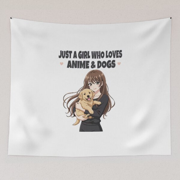 Item preview, Just a Girl Who Loves Anime & Dogs | Golden Retriever Lovers designed and sold by The Real Life Symphony.