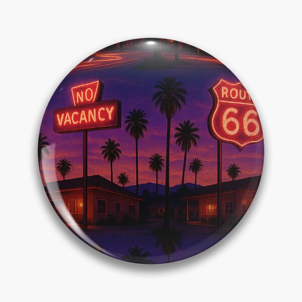Item preview, Retro Neon Motel Scene on Route 66 at Dusk designed and sold by weirdfishes123.