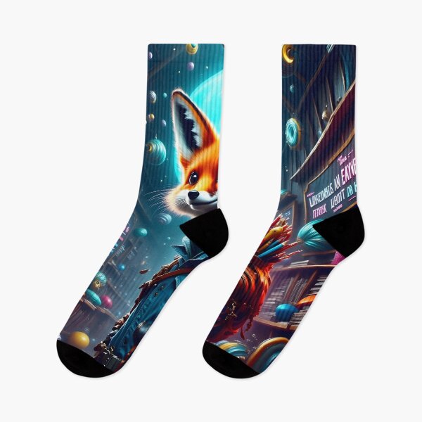 Item preview, Cosmic Library Explorer: Anthropomorphic Fox in Surreal Wonderland designed and sold by artmanikin.
