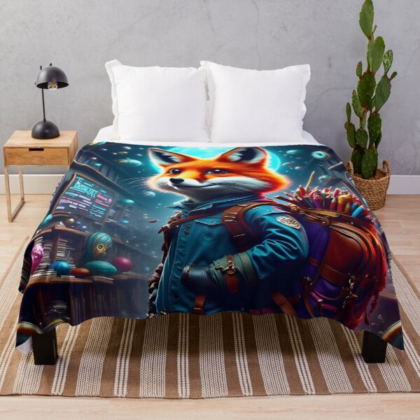 Item preview, Cosmic Library Explorer: Anthropomorphic Fox in Surreal Wonderland designed and sold by artmanikin.
