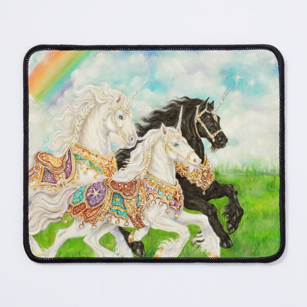 Item preview, Unbound Carousel Unicorns, Original Painting by Alessandra Jann-Jordan designed and sold by AJJARTSLLC.