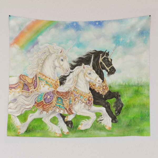 Item preview, Unbound Carousel Unicorns, Original Painting by Alessandra Jann-Jordan designed and sold by AJJARTSLLC.