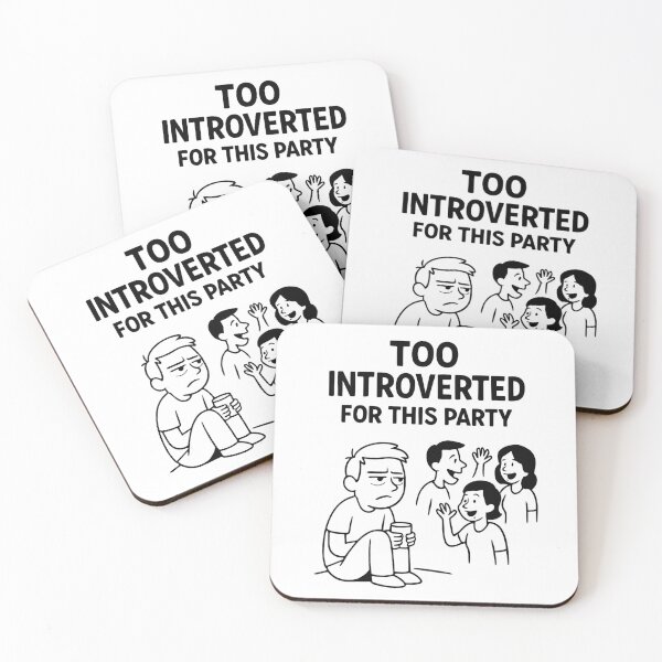 Item preview, Too Introverted for This Party – Funny Social Anxiety Cartoon designed and sold by jelonkaa.