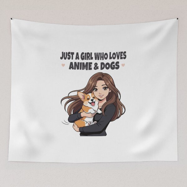 Item preview, Just a Girl Who Loves Anime & Dogs | Pembroke Welsh Corgi Lovers designed and sold by The Real Life Symphony.