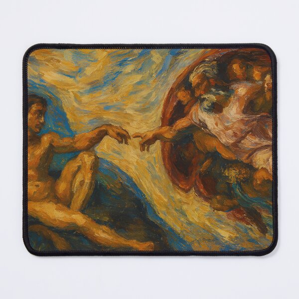 Item preview, Michelangelo’s Creation of Adam Fresco – Classic Artwork Reimagined designed and sold by TheAbayArt.