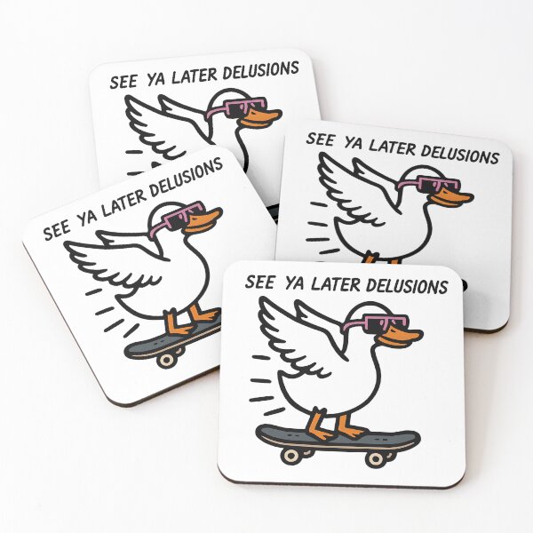Item preview, See Ya Later Delusions Duck on Skateboard designed and sold by Gaby112703.