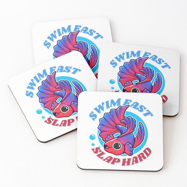 Item preview, Swim Fast Slap Hard – Betta Fish Cartoon Design designed and sold by RUNO LAB.