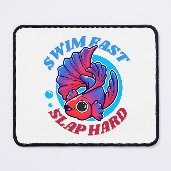 Item preview, Swim Fast Slap Hard – Betta Fish Cartoon Design designed and sold by RUNO LAB.