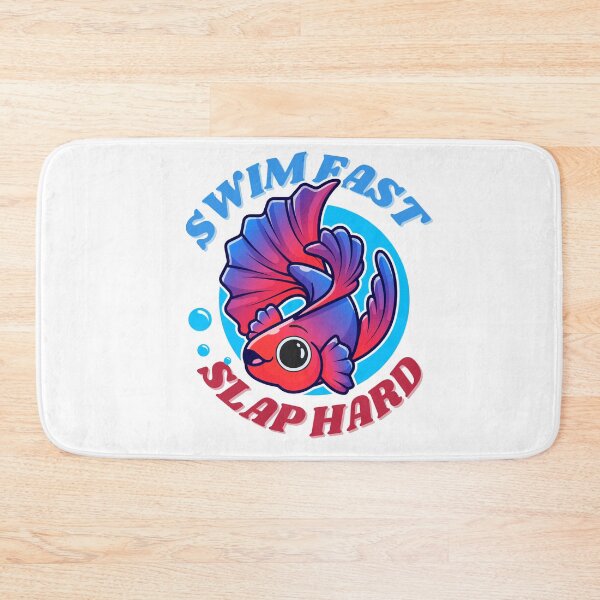Item preview, Swim Fast Slap Hard – Betta Fish Cartoon Design designed and sold by RUNO LAB.