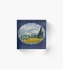 Art Wheat Field with Cypresses,Vincent van Gogh, 1889 Acrylic Block