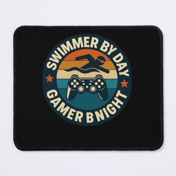Item preview, Swimmer by Day, Gamer by Night designed and sold by Gravly.