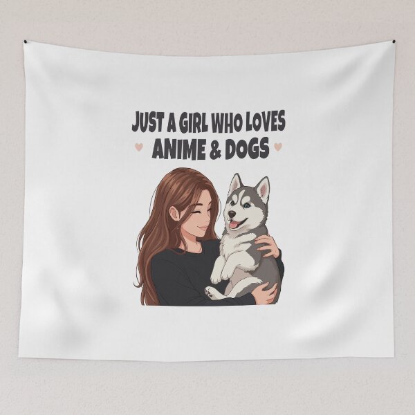 Item preview, Just a Girl Who Loves Anime & Dogs | Siberian Husky Lovers designed and sold by The Real Life Symphony.