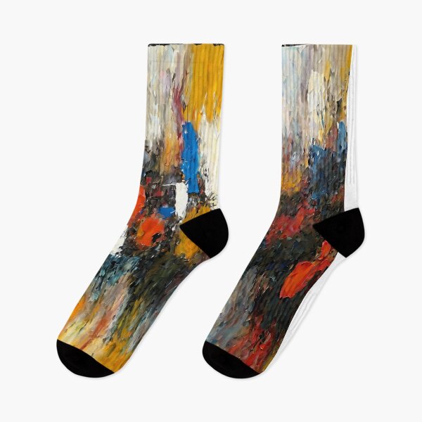 Item preview, Vibrant Brushstroke Scarf – Red, Blue, Yellow Abstract Design  Description: designed and sold by IZGshop.