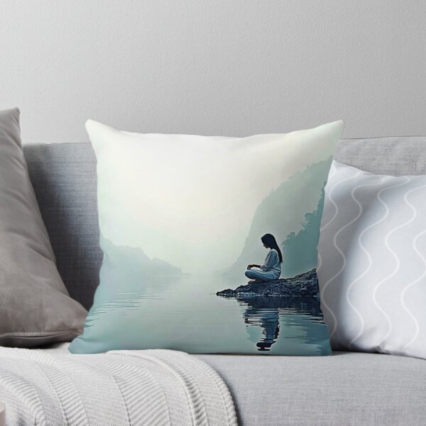 Item preview, Peaceful Waterside Meditation Design designed and sold by Health And Fitness Posts e-Store.