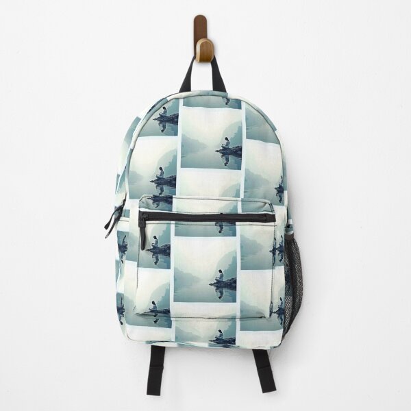 Item preview, Peaceful Waterside Meditation Design designed and sold by Health And Fitness Posts e-Store.