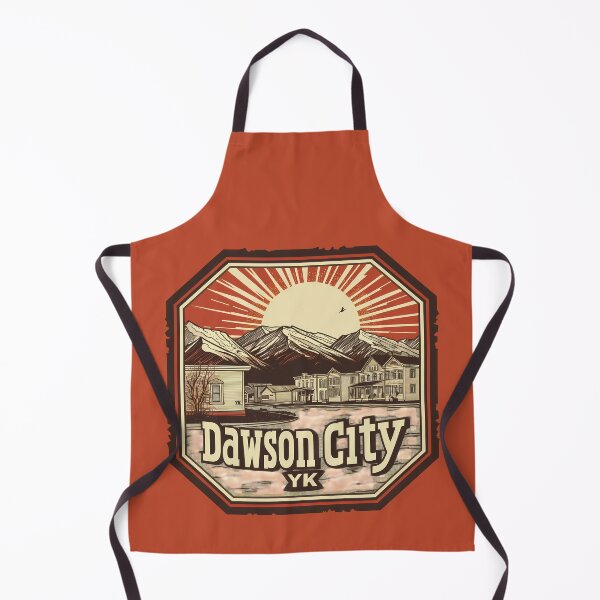 Item preview, Dawson City Yukon Vintage Sunburst Badge, Gold Rush Town Poster, Dawson YK Canada Travel Art designed and sold by meganohm.
