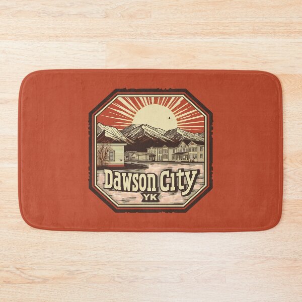 Item preview, Dawson City Yukon Vintage Sunburst Badge, Gold Rush Town Poster, Dawson YK Canada Travel Art designed and sold by meganohm.
