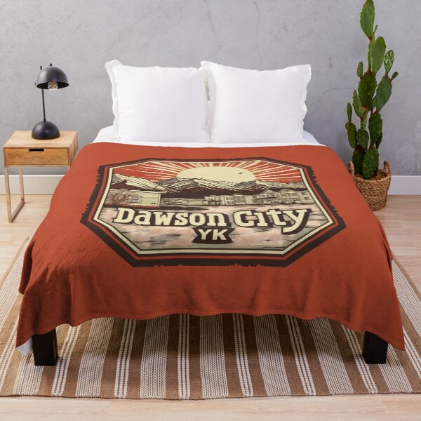 Item preview, Dawson City Yukon Vintage Sunburst Badge, Gold Rush Town Poster, Dawson YK Canada Travel Art designed and sold by meganohm.