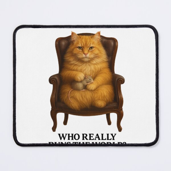 Item preview, Fluffy Villain Cat – Who Really Runs The World? designed and sold by No Quarter Collective.