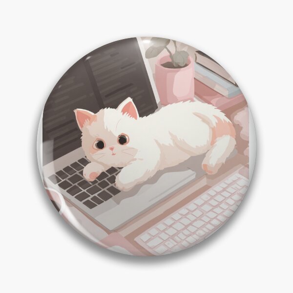 Item preview, Cute Cat on Cozy Computer Desk designed and sold by mariaben33.