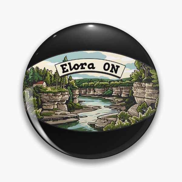 Item preview, Elora Ontario Gorge Travel, Elora ON River Badge, Elora Gorge Scenic Landscape designed and sold by meganohm.